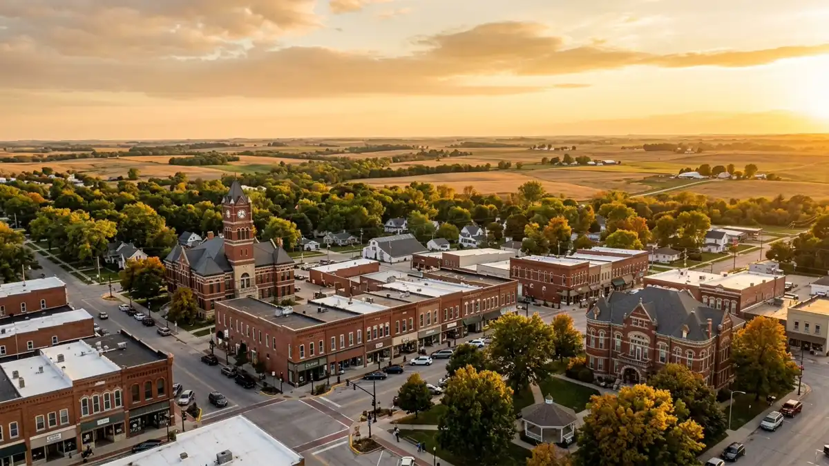 Public restroom locations mapped in Oskaloosa, Iowa — 16 facilities across zip codes 52577