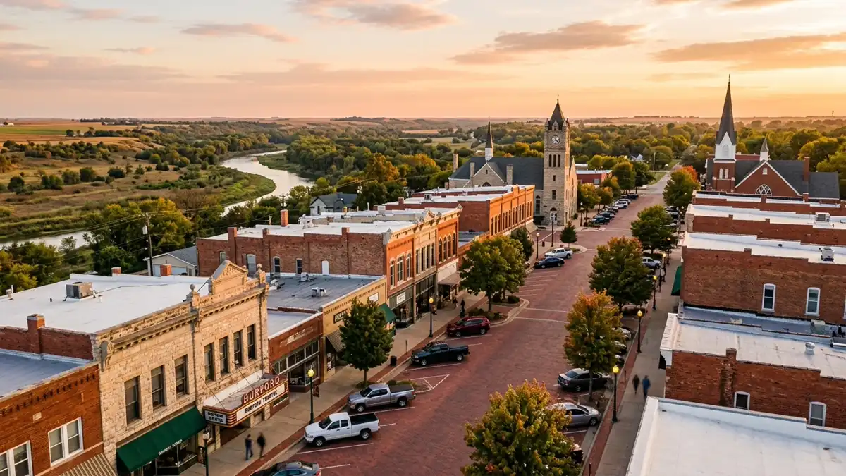 Public restroom locations mapped in Arkansas City, Kansas — 15 facilities across zip codes 67005