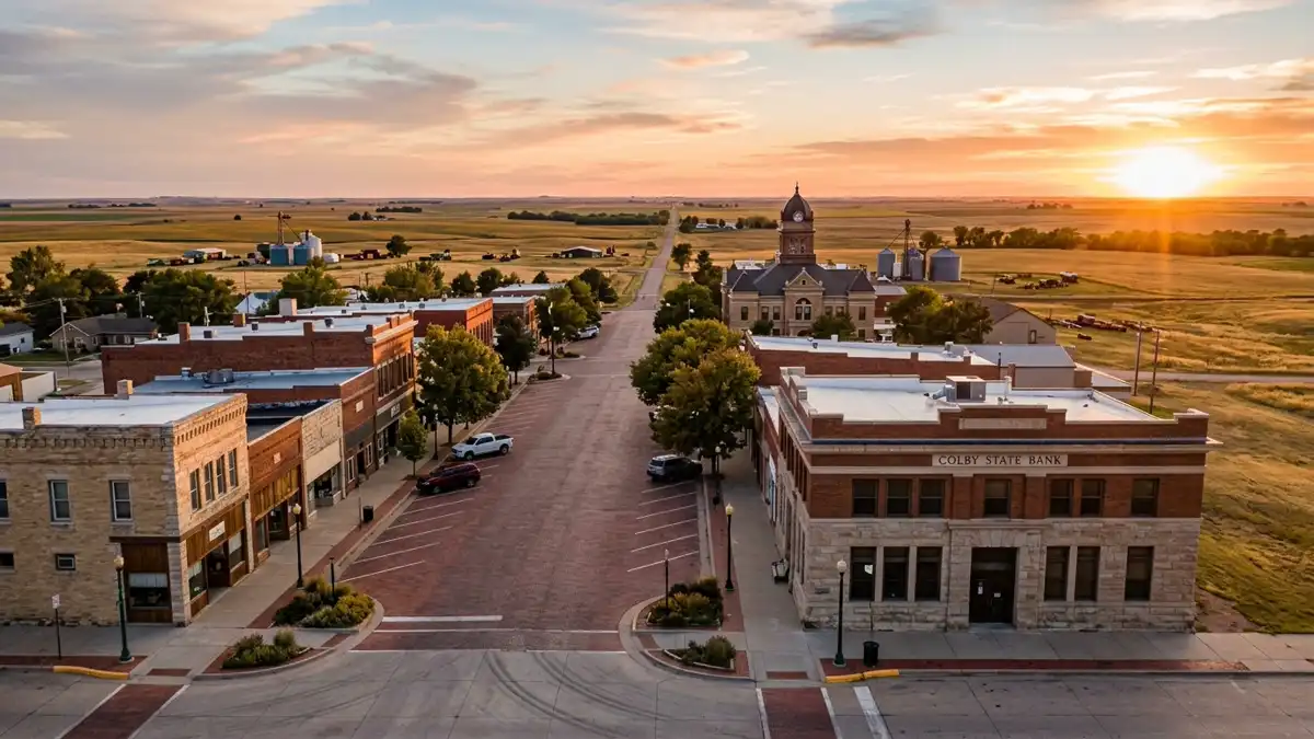 Public restroom locations mapped in Colby, Kansas — 14 facilities across the city