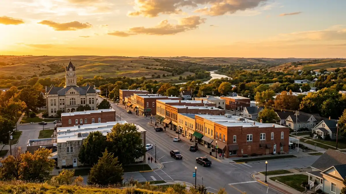 Public restroom locations mapped in Geary County, Kansas — 8 facilities across zip codes 66442