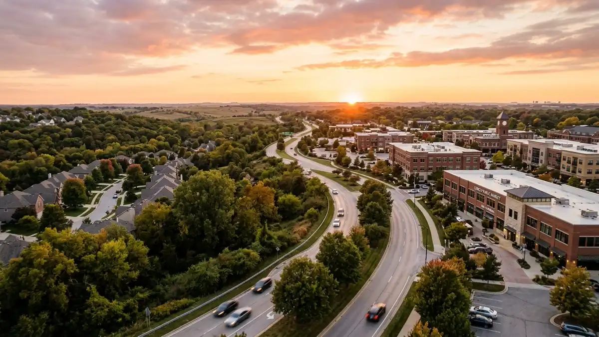 Public restroom locations mapped in Lenexa, Kansas — 56 facilities across zip codes 66125, 66214, 66215
