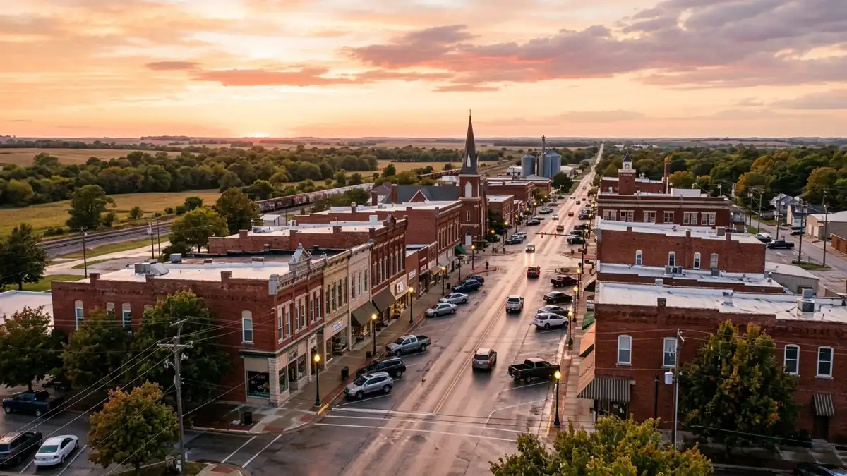 Public restroom locations mapped in Parsons, Kansas — 7 facilities across zip codes 67357