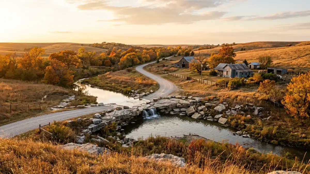 Public restroom locations mapped in Pillsbury Crossing, Kansas — 4 facilities across the city
