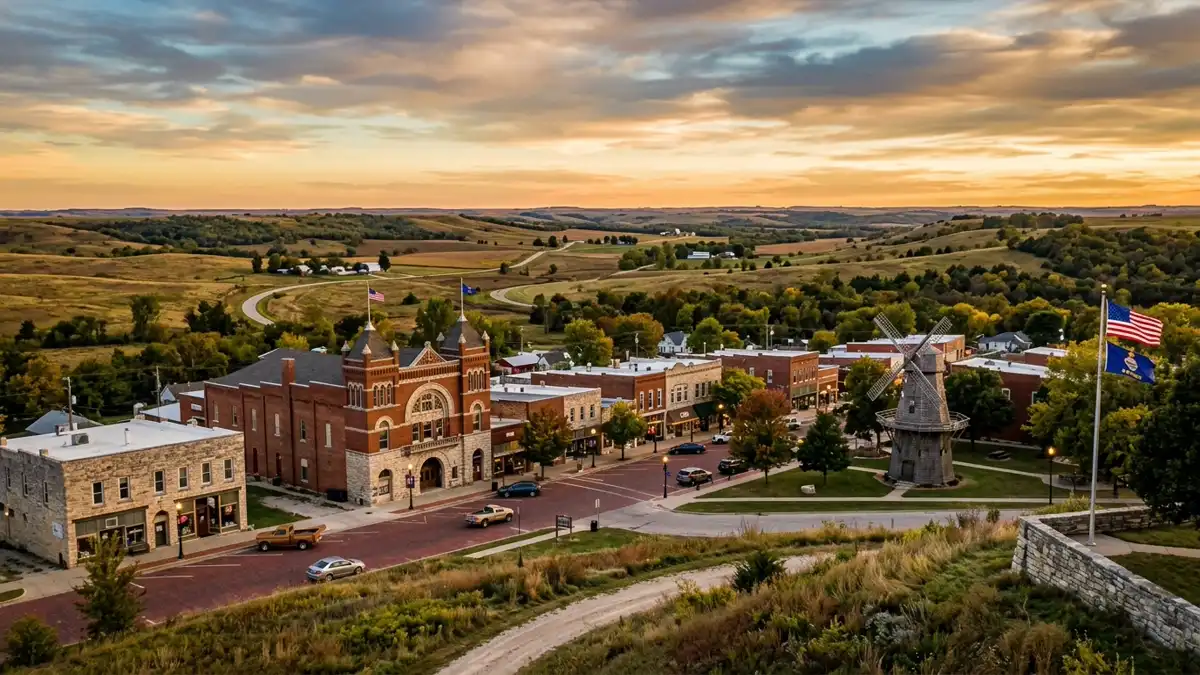 Public restroom locations mapped in Pottawatomie County, Kansas — 43 facilities across zip codes 66502
