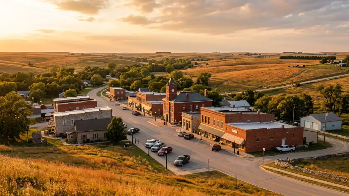 Public restroom locations mapped in Thompsonville, Kansas — 21 facilities across the city