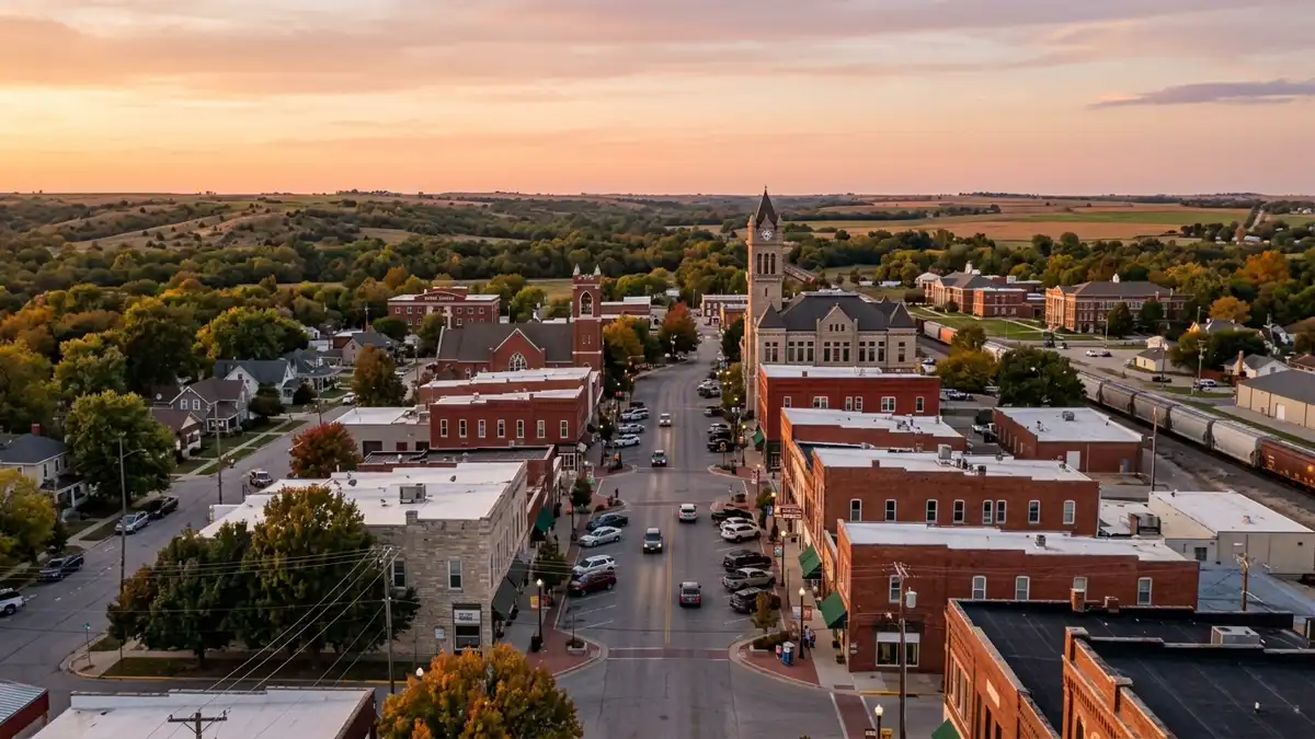 Public restroom locations mapped in Winfield, Kansas — 40 facilities across zip codes 67156