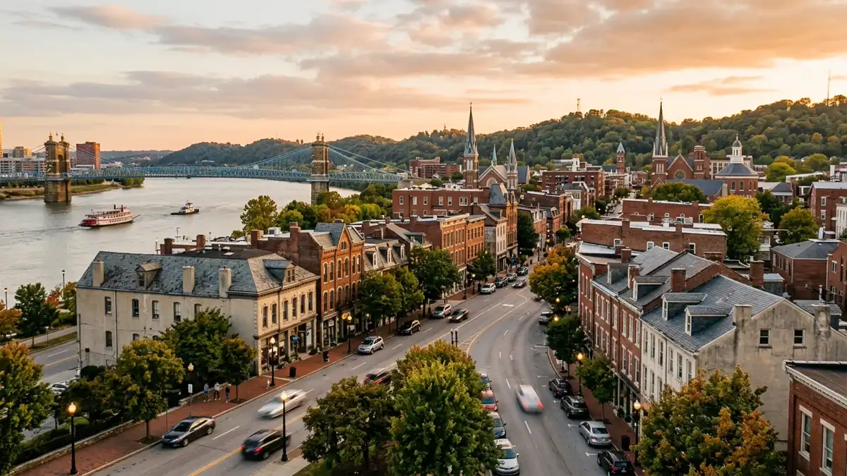 Public restroom locations mapped in Covington, Kentucky — 13 facilities across zip codes 41011, 41016