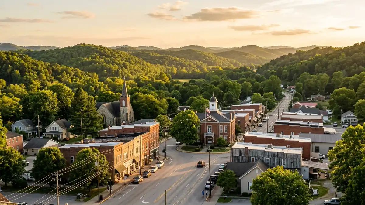 Public restroom locations mapped in Laurel County, Kentucky — 13 facilities across zip codes 40744