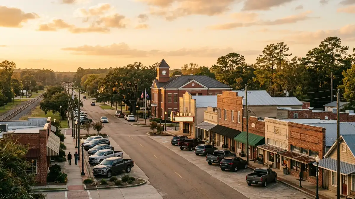 Public restroom locations mapped in Amite City, Louisiana — 2 facilities across zip codes 70422