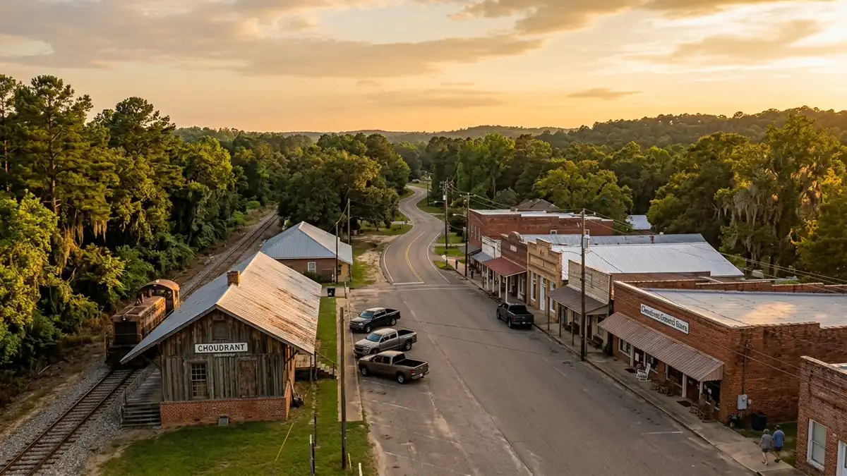 Public restroom locations mapped in Choudrant, Louisiana — 12 facilities across zip codes 71227