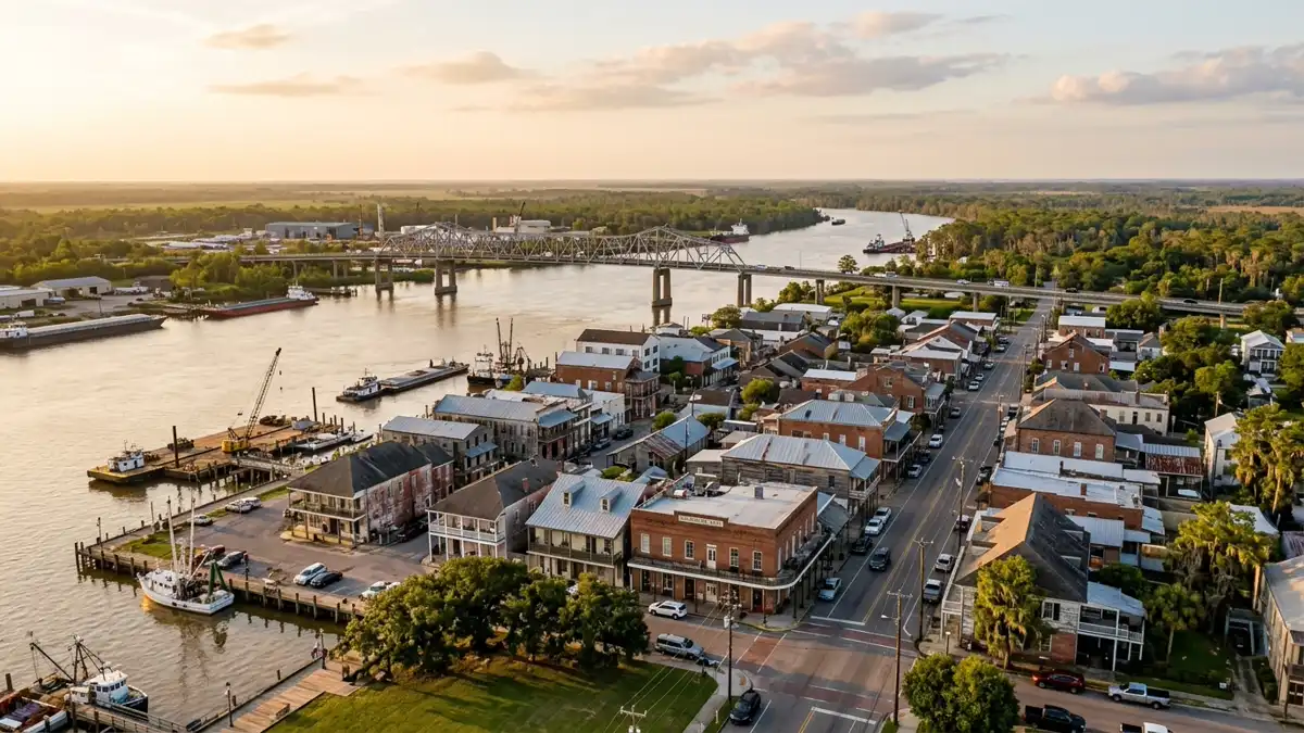 Public restroom locations mapped in Morgan City, Louisiana — 9 facilities across zip codes 70380