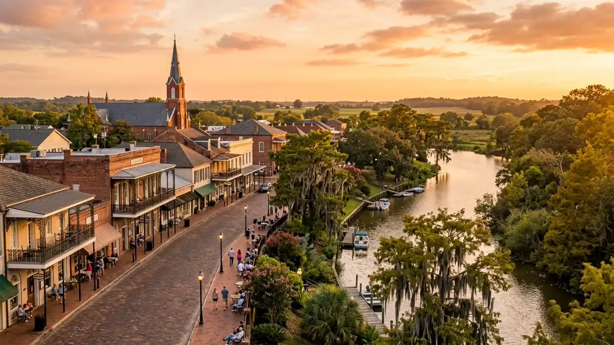 Public restroom locations mapped in Natchitoches Parish, Louisiana — 7 facilities across the city