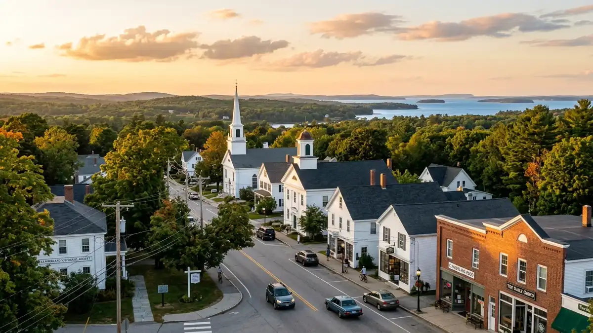 Public restroom locations mapped in Cumberland, Maine — 10 facilities across zip codes 04021