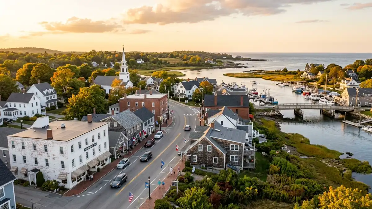 Public restroom locations mapped in Kennebunk, Maine — 4 facilities across zip codes 04043