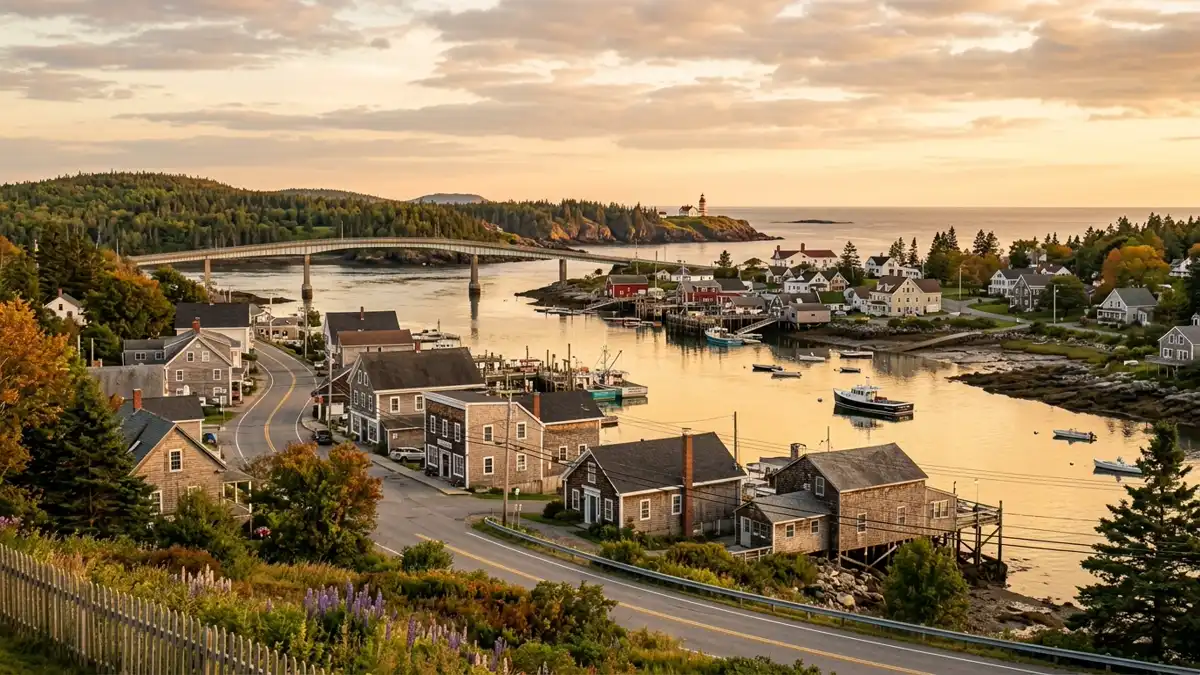 Public restroom locations mapped in Lubec, Maine — 14 facilities across zip codes 04652