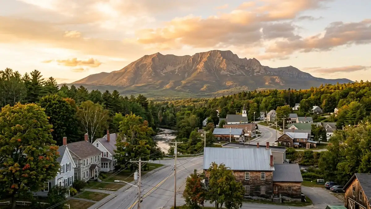 Public restroom locations mapped in Mount Katahdin Township, Maine — 14 facilities across the city