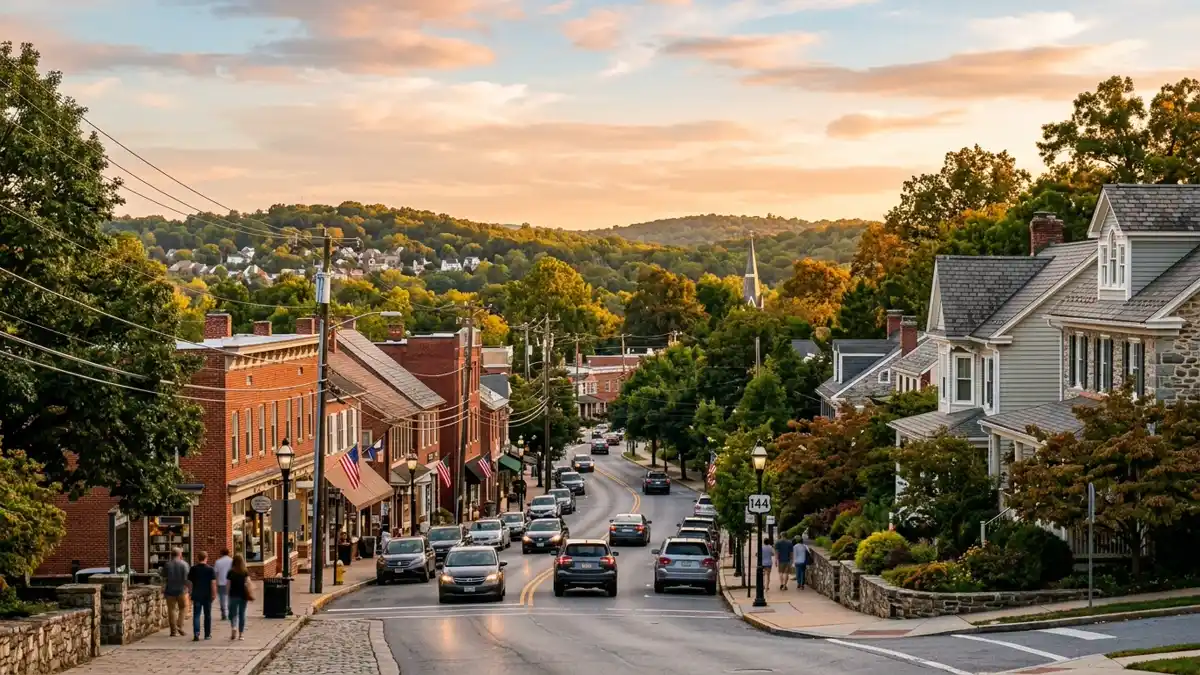Public restroom locations mapped in Catonsville, Maryland — 22 facilities across zip codes 21052, 21228