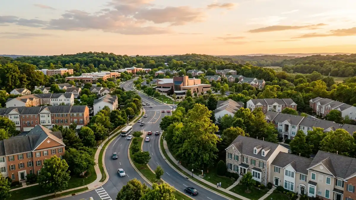 Public restroom locations mapped in Germantown, Maryland — 16 facilities across zip codes 20841, 20874