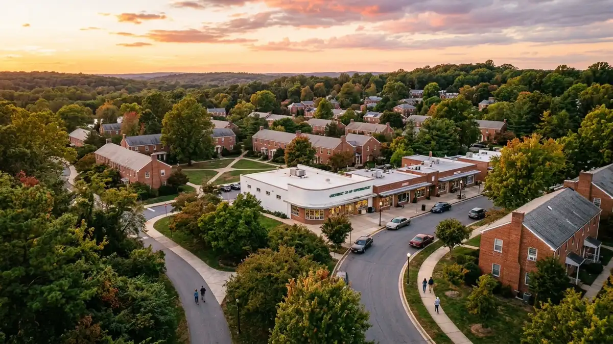 Public restroom locations mapped in Greenbelt, Maryland — 32 facilities across zip codes 20052, 20770