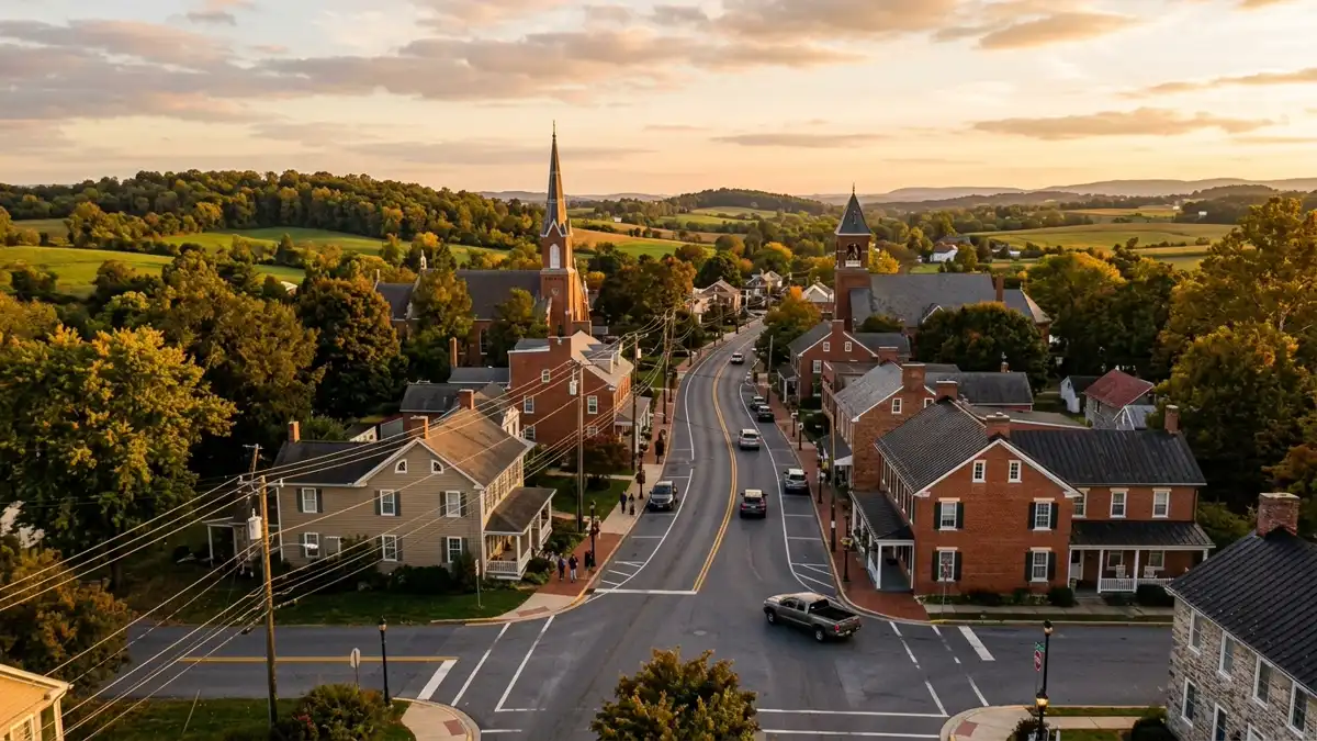 Public restroom locations mapped in Libertytown, Maryland — 4 facilities across zip codes 21762