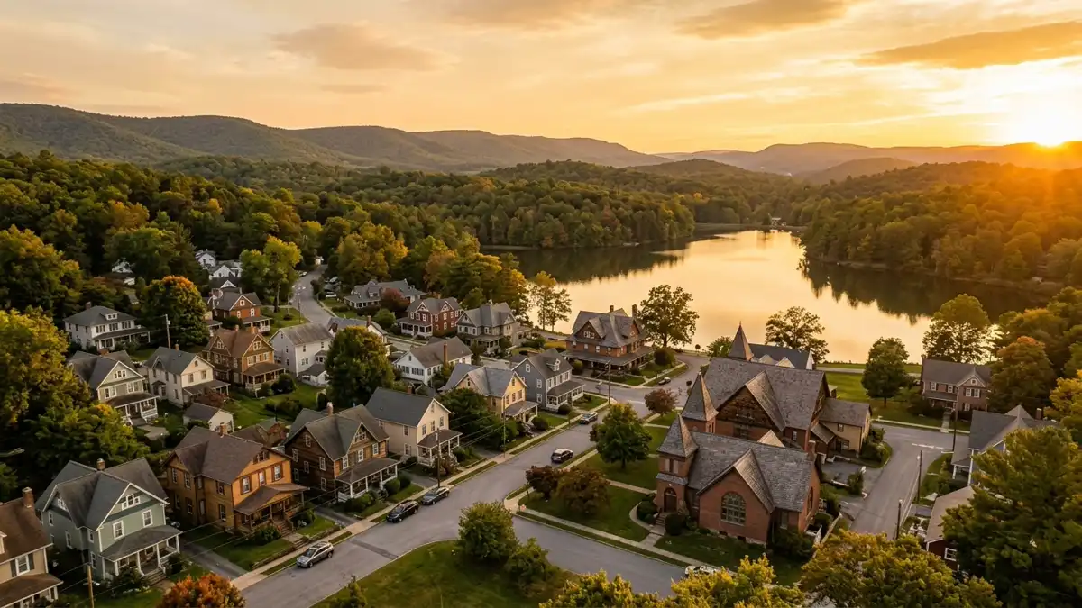 Public restroom locations mapped in Mountain Lake Park, Maryland — 8 facilities across zip codes 21550