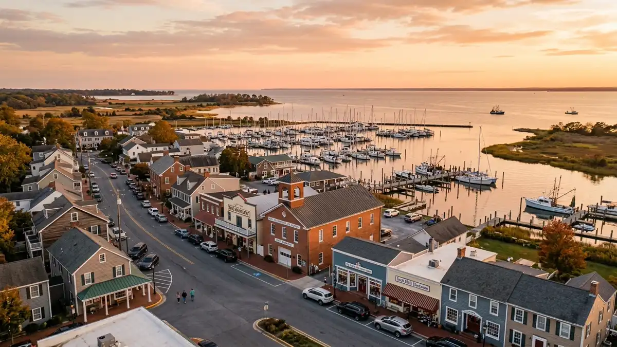 Public restroom locations mapped in Rock Hall, Maryland — 5 facilities across zip codes 21661