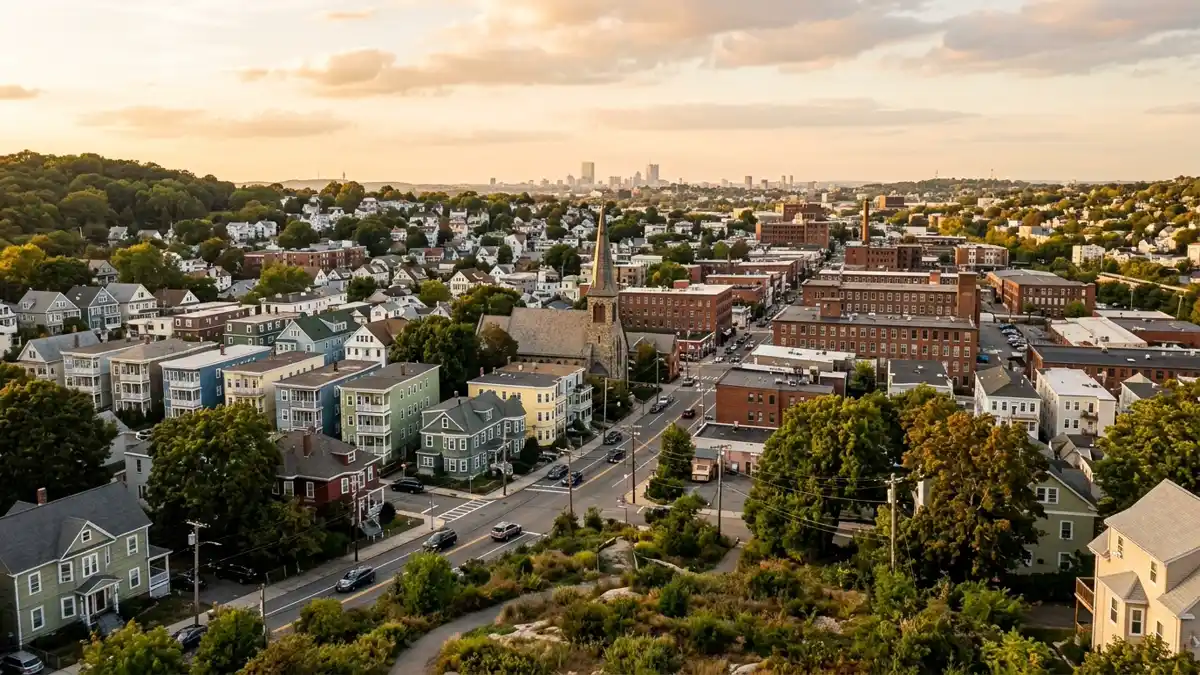 Public restroom locations mapped in Malden, Massachusetts — 10 facilities across zip codes 02148