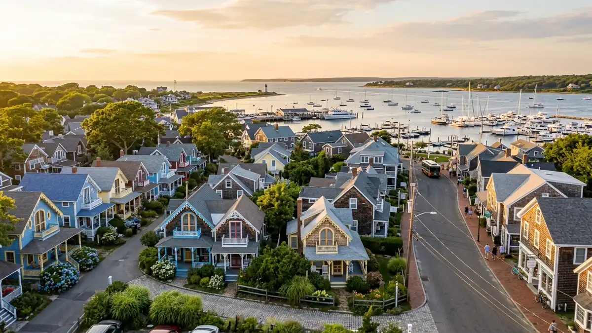 Public restroom locations mapped in Oak Bluffs, Massachusetts — 9 facilities across zip codes 02557