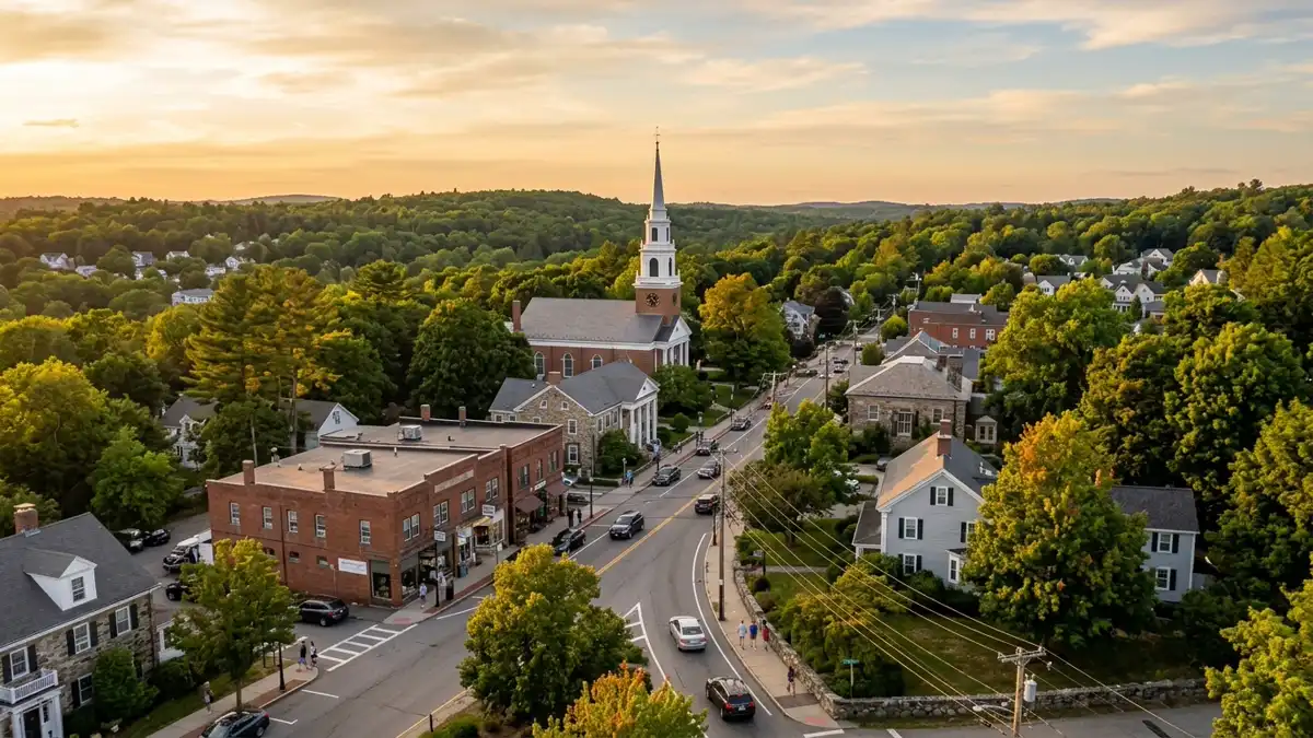 Public restroom locations mapped in Westwood, Massachusetts — 4 facilities across zip codes 02062, 02090
