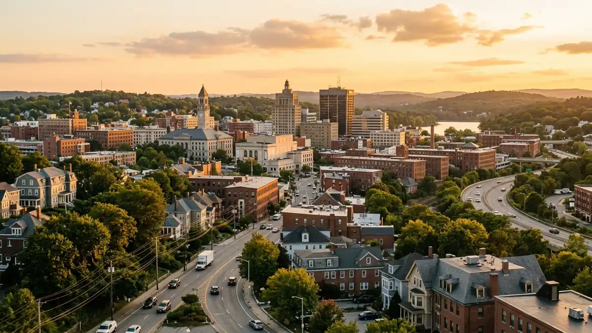 Public restroom locations mapped in Worcester, Massachusetts — 27 facilities across zip codes 01603, 01604, 01605