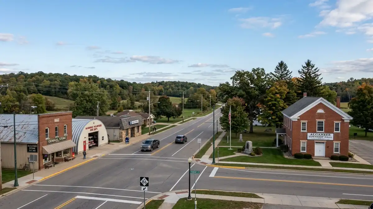 Public restroom locations mapped in Algansee Township, Michigan — 1 facilities across zip codes 49082