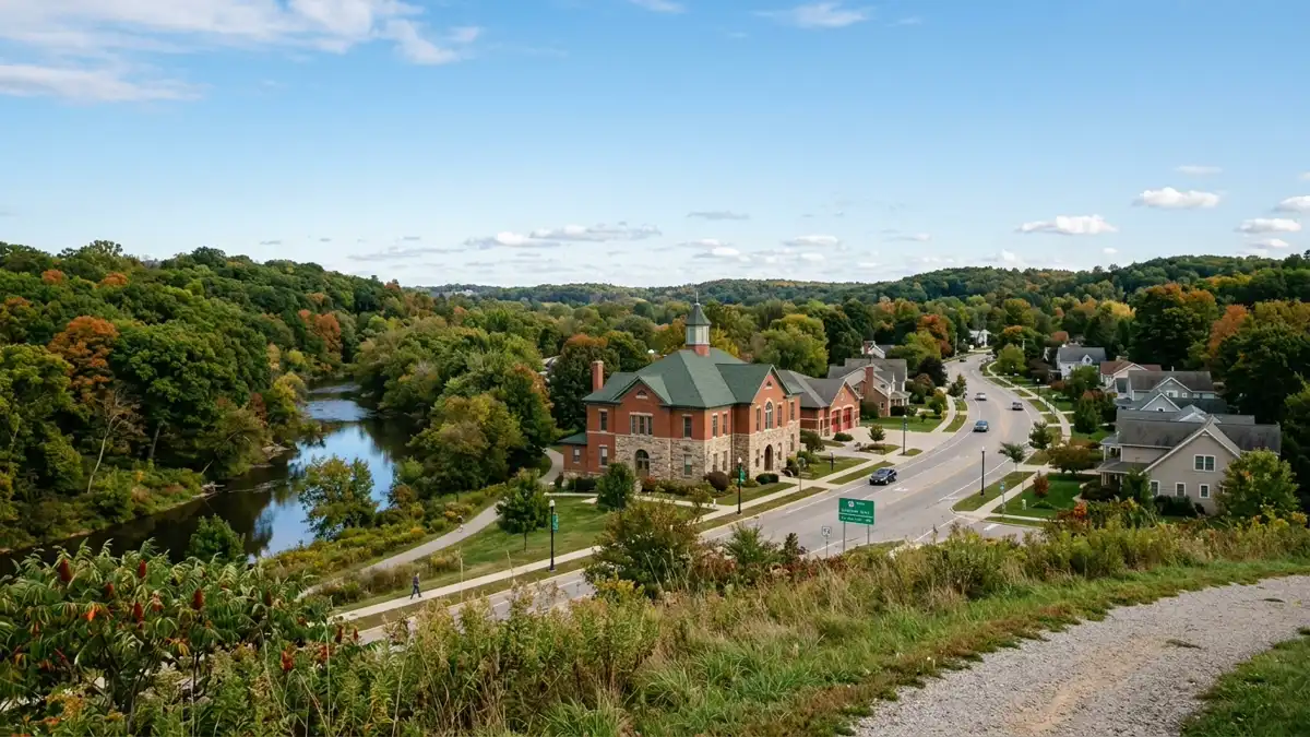 Public restroom locations mapped in Ann Arbor Charter Township, Michigan — 3 facilities across zip codes 48105, 48107