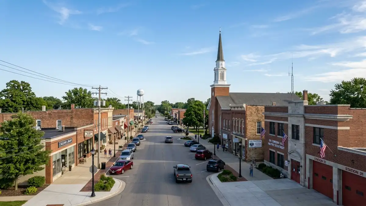 Public restroom locations mapped in Ash Township, Michigan — 5 facilities across zip codes 48117