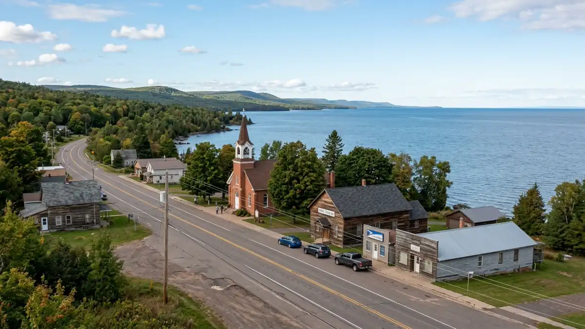 Public restroom locations mapped in Assinins, Michigan — 2 facilities across zip codes 49908