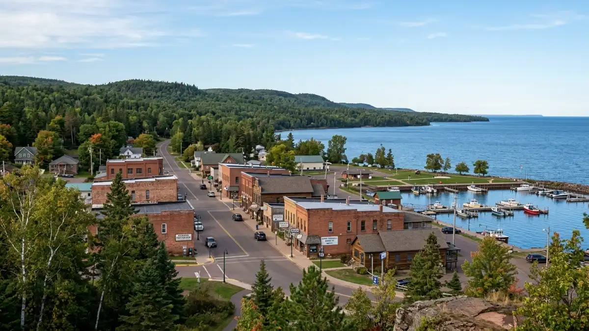 Public restroom locations mapped in Baraga Township, Michigan — 15 facilities across zip codes 49908