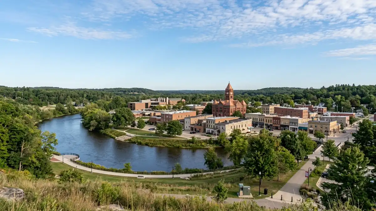 Public restroom locations mapped in Big Rapids Township, Michigan — 2 facilities across zip codes 49307