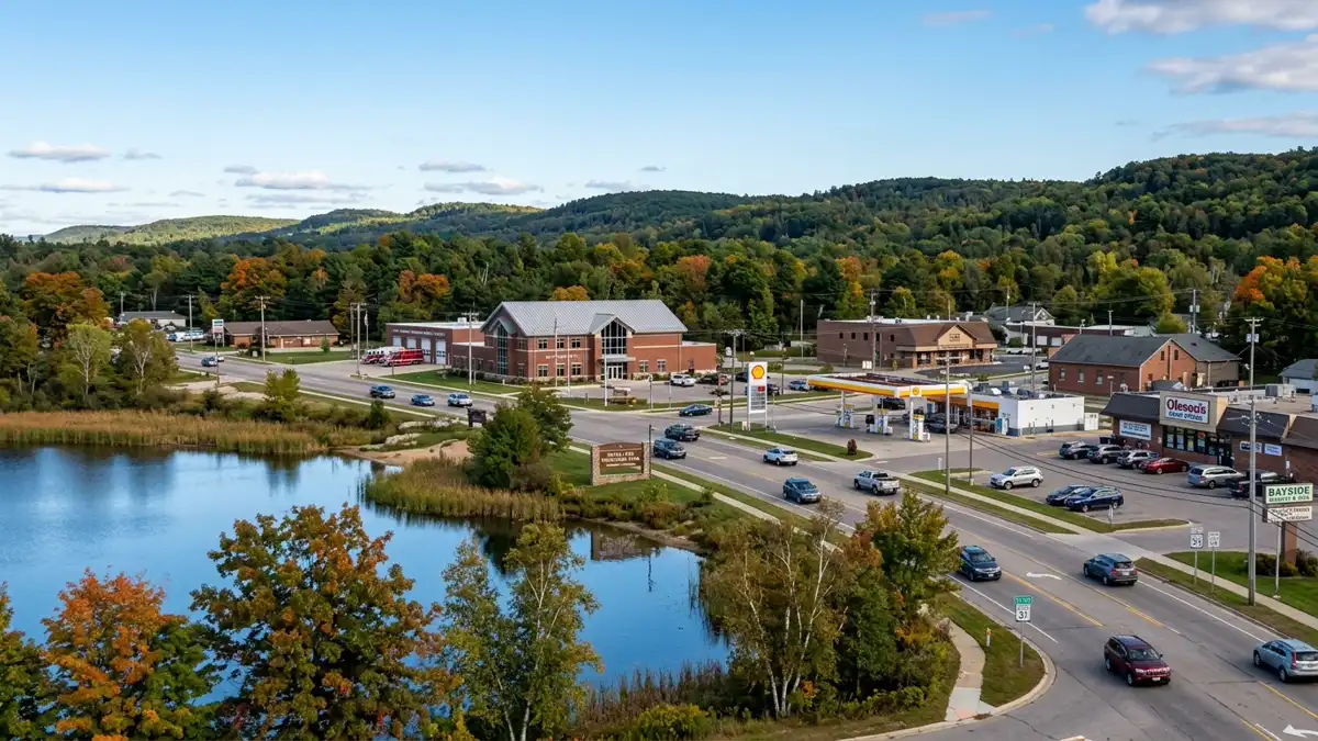 Public restroom locations mapped in Blair Township, Michigan — 10 facilities across zip codes 48685