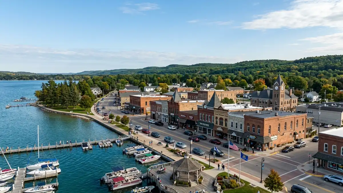 Public restroom locations mapped in Boyne City, Michigan — 10 facilities across zip codes 49712
