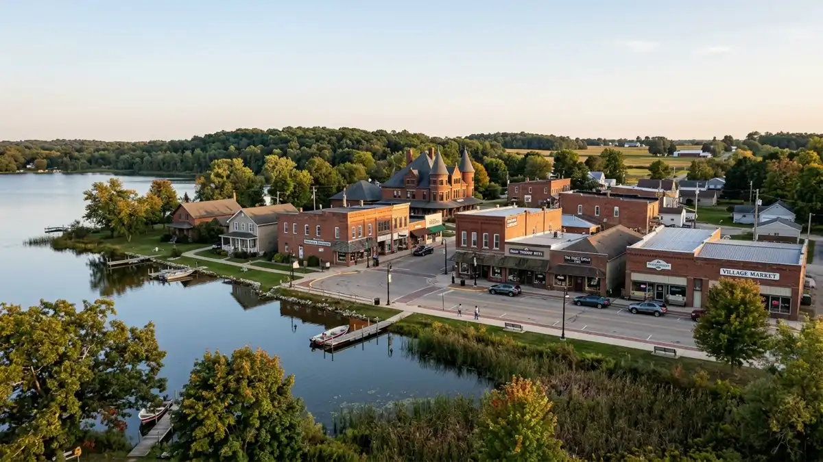 Public restroom locations mapped in Brady Township, Michigan — 9 facilities across zip codes 49097