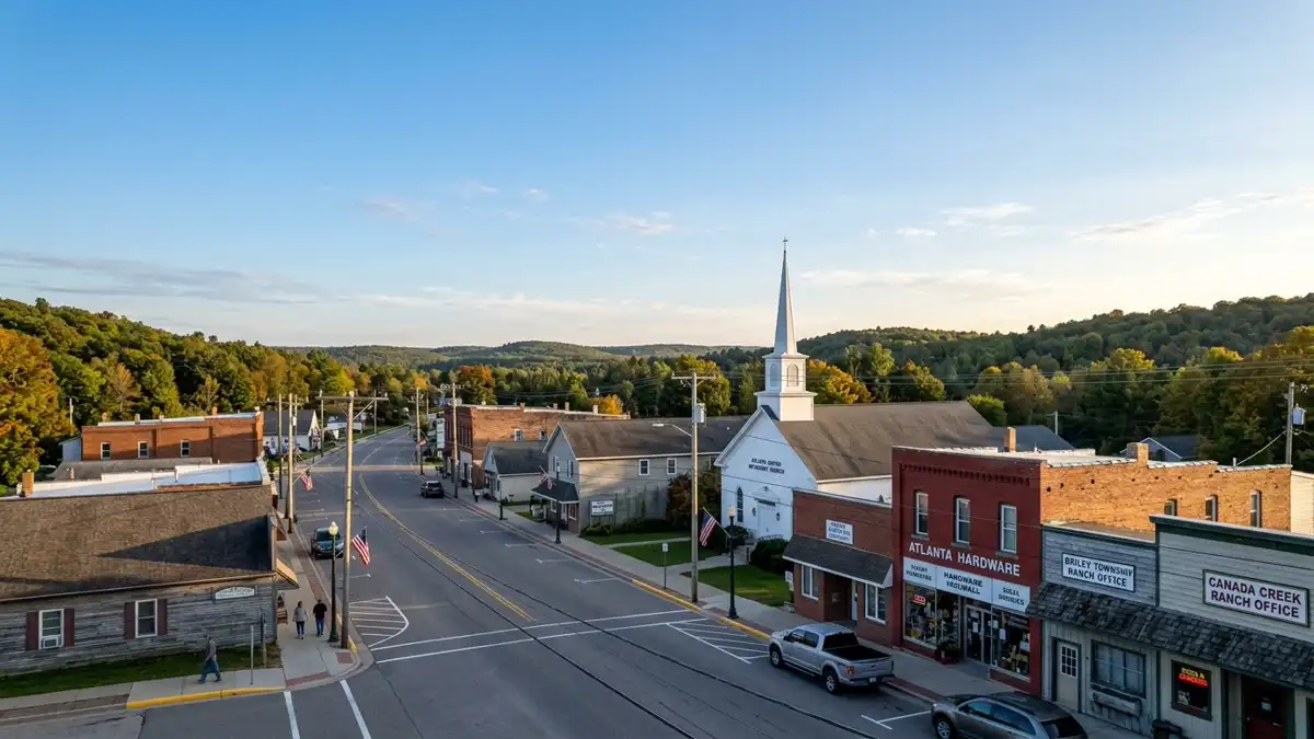 Public restroom locations mapped in Briley Township, Michigan — 1 facilities across zip codes 49709