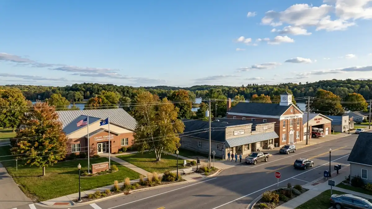 Public restroom locations mapped in Calvin Township, Michigan — 1 facilities across zip codes 49095