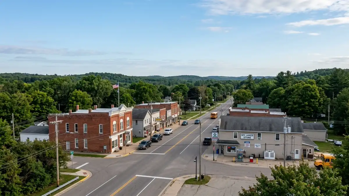 Public restroom locations mapped in Cato Township, Michigan — 5 facilities across zip codes 48850