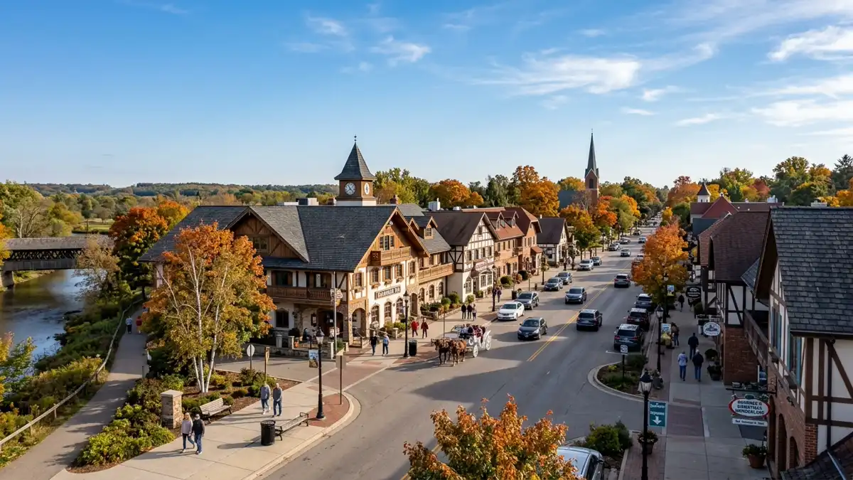 Public restroom locations mapped in City Of Frankenmuth, Michigan — 16 facilities across zip codes 48734