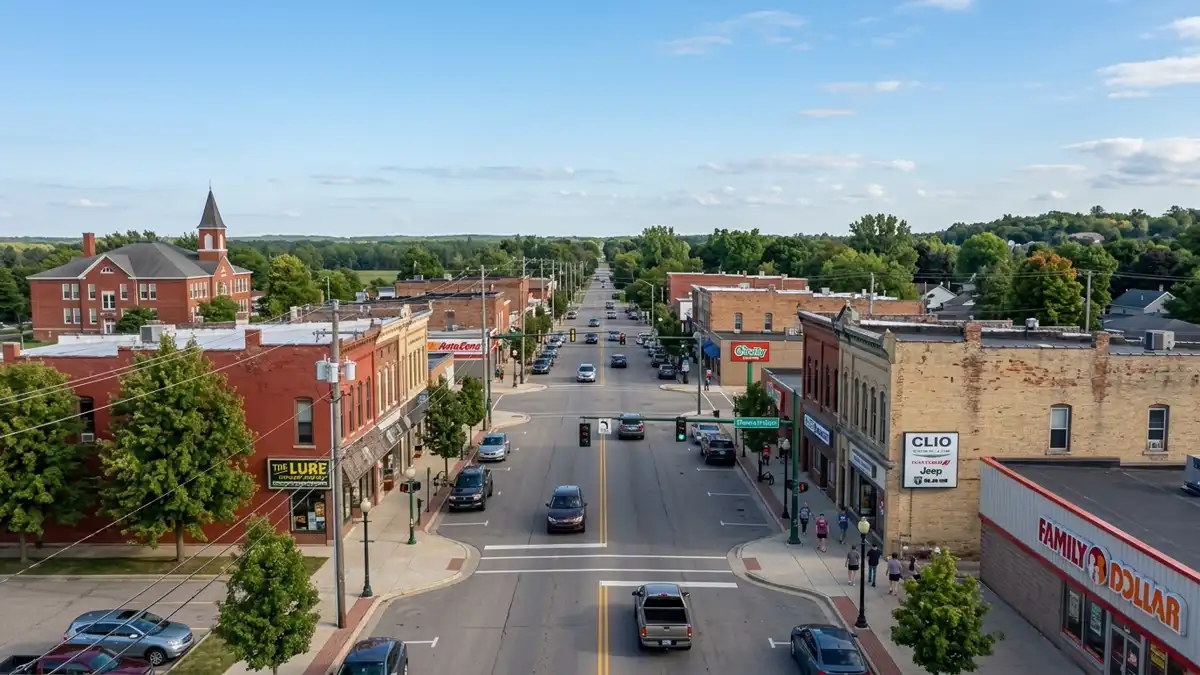 Public restroom locations mapped in Clio, Michigan — 4 facilities across zip codes 48420