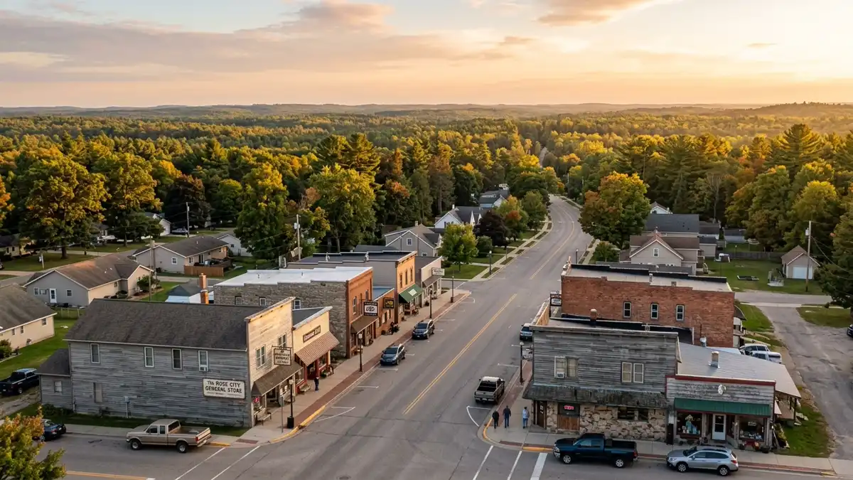 Public restroom locations mapped in Rose City, Michigan — 1 facilities across zip codes 48654