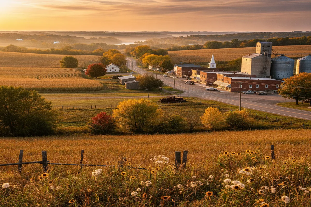Public restroom locations mapped in Renville County, Minnesota — 8 facilities across zip codes 56285