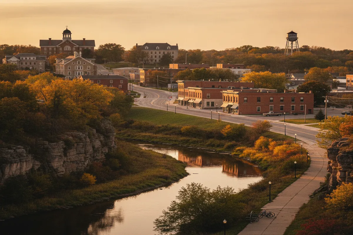 Public restroom locations mapped in Saint Peter, Minnesota — 15 facilities across zip codes 56082