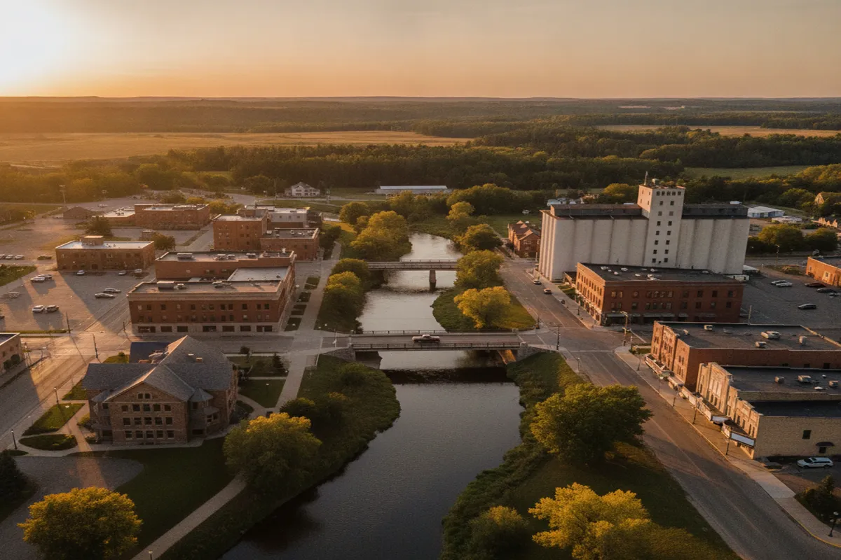 Public restroom locations mapped in Thief River Falls, Minnesota — 24 facilities across zip codes 56701