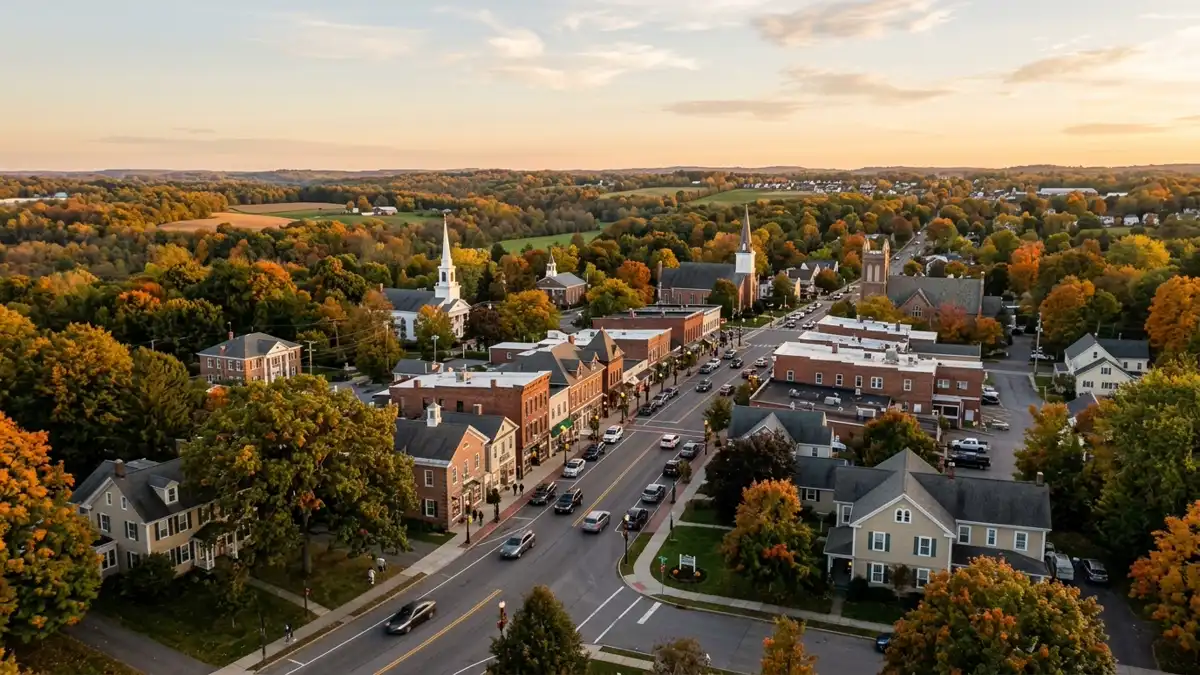 Public restroom locations mapped in Town Of Penfield, New York — 48 facilities across zip codes 14445, 14450, 14526