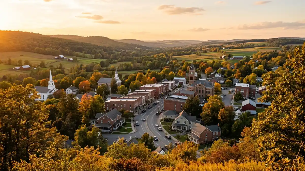 Public restroom locations mapped in Wyoming County, New York — 8 facilities across the city